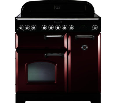 RANGEMASTER  Classic Deluxe 90 Electric Induction Range Cooker - Cranberry & Chrome